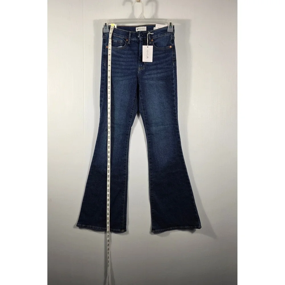 Jessica Simpson Daisy Fitted Flare Jeans Medium Wash Blue High Rise Size 2 NEW